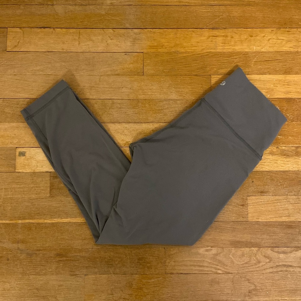 Grey High Rise Cropped Lululemon Leggings Size 8